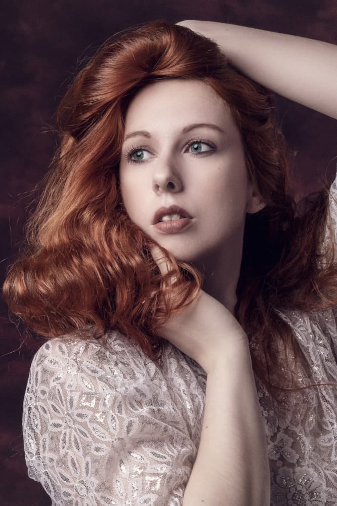 Elegant Redhead Portrait by Jan Slotboom — canvas wall art