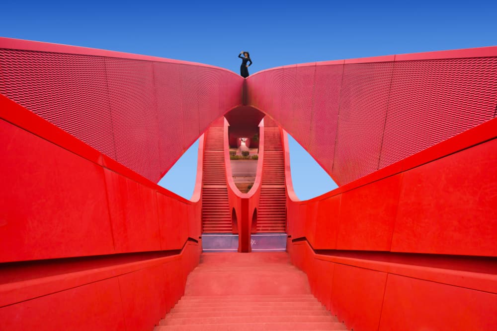Bold Red Architecture by konglingming — canvas wall art
