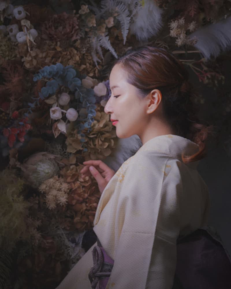 Serene Woman in Flowers by Masayuki Kato — canvas wall art
