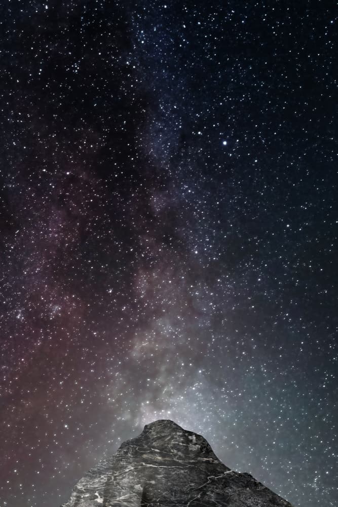 Milky Way Mountain Night by amini54 — canvas wall art
