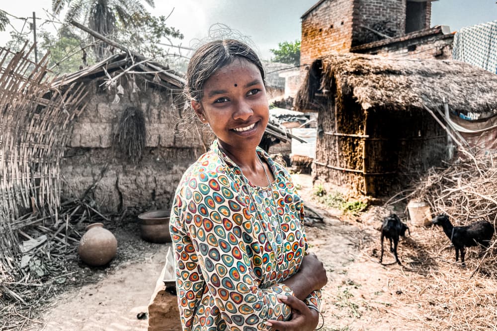 Smiling Village Girl by Subhajit Das — canvas wall art