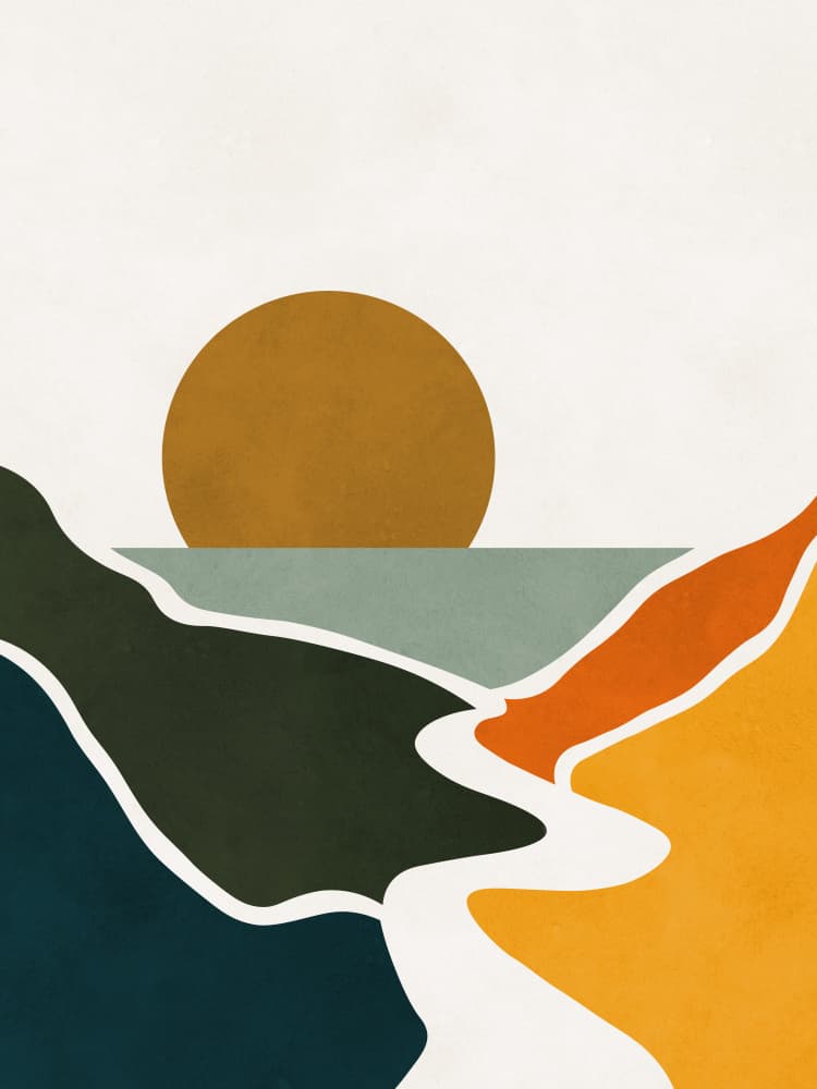Desert River Sun by Vitor Costa — canvas wall art