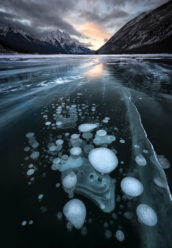 Frozen Lake Ice Bubbles by Larry Deng APA — canvas wall art