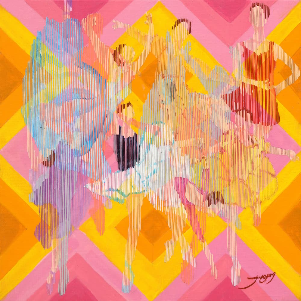 Vibrant Abstract Dancers by Jukyong Park — canvas wall art