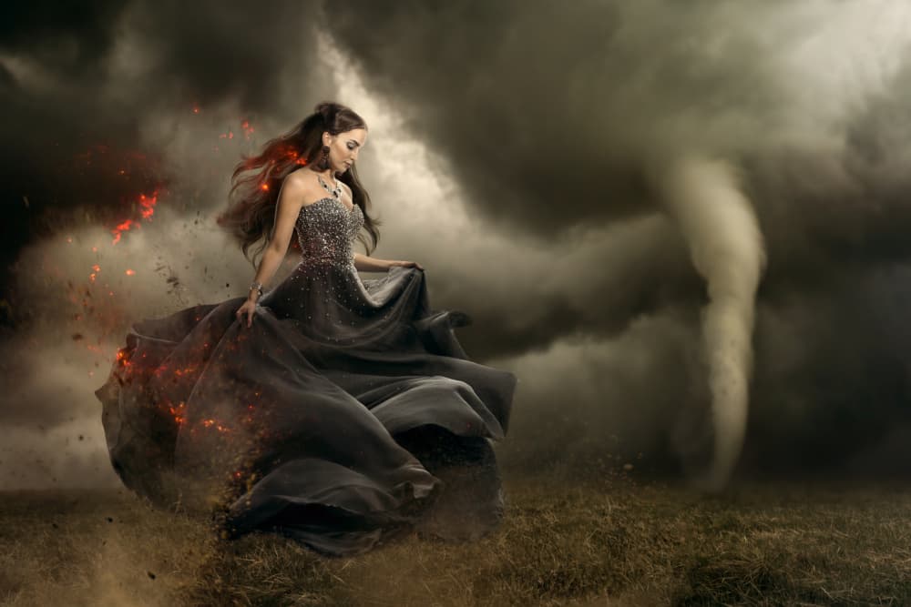 Fiery Storm Woman by Marcel Egger — canvas wall art
