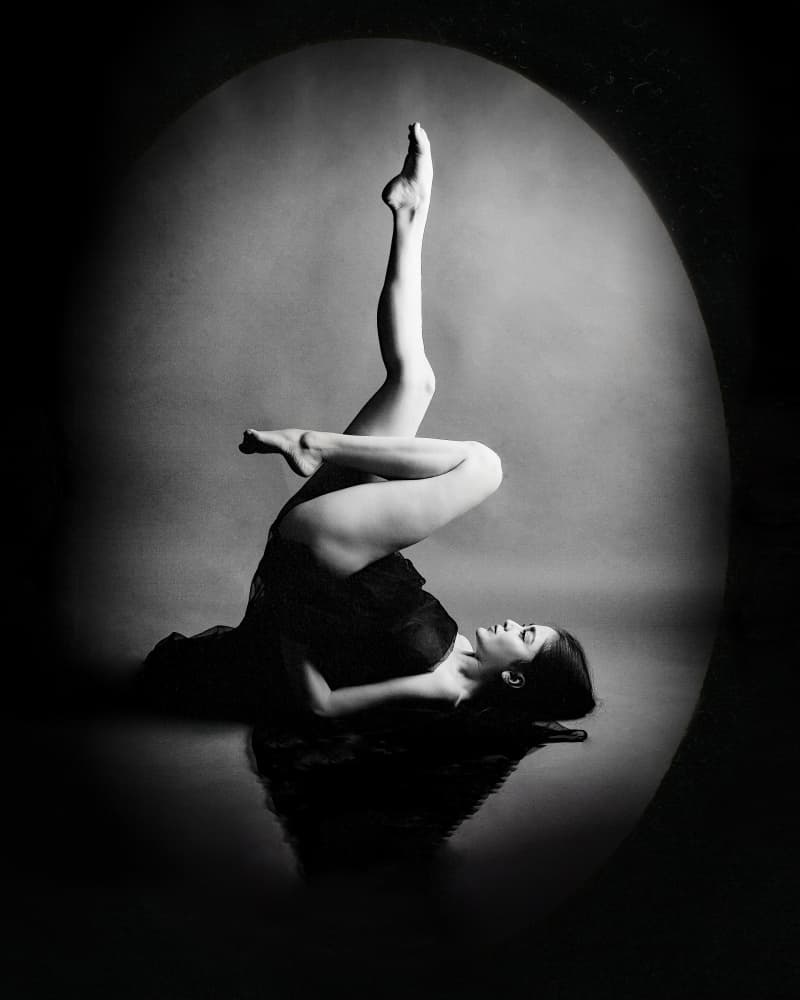 Elegant Dancer's Pose by Mehdi Mokhtari — canvas wall art
