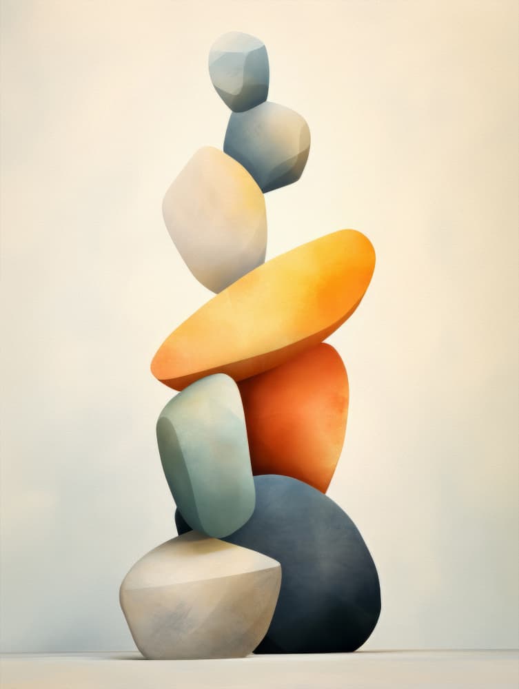 Stacked Zen Stones by Bilge Paksoylu — canvas wall art
