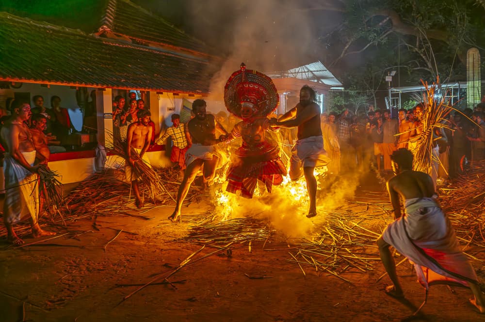 Night Fire Ritual by BALASUBRAMANIAN GV — canvas wall art
