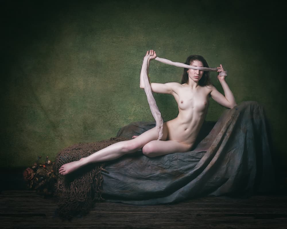 Mysterious Blindfolded Woman by Christian Kurz — canvas wall art