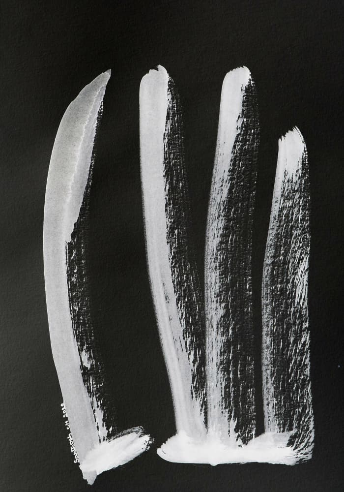 Abstract White Strokes by Santhosh ch — canvas wall art