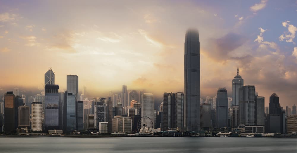 Misty Hong Kong Skyline by Fabrizio Massetti — canvas wall art