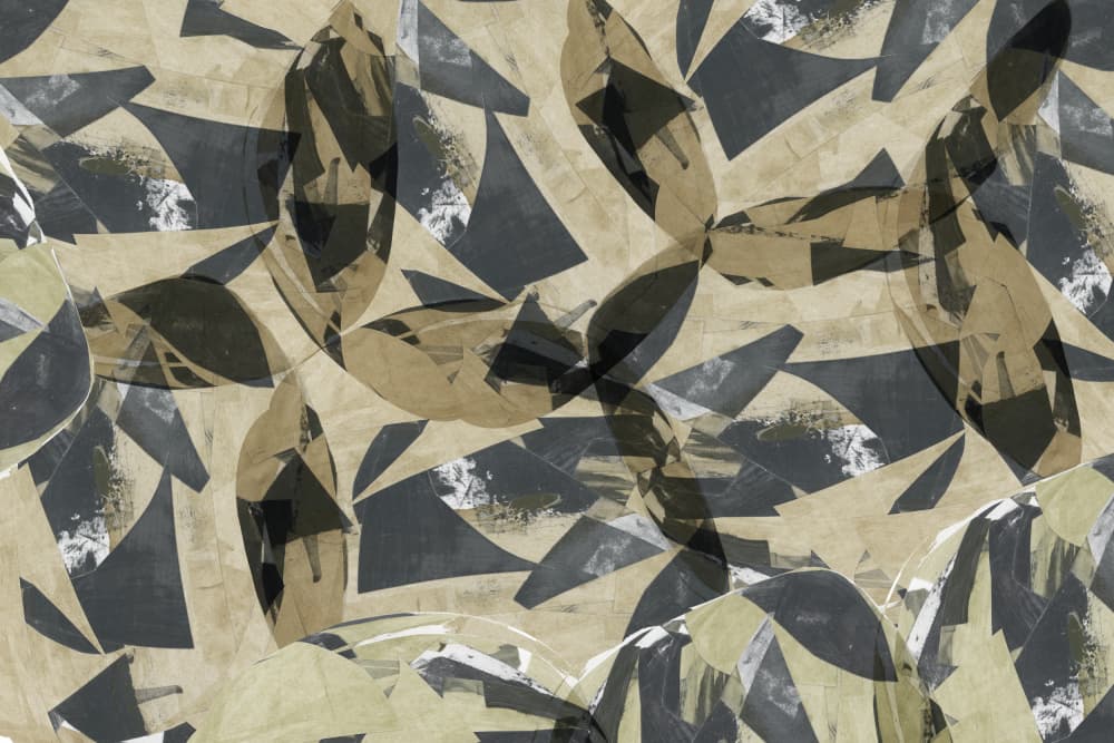 Layered Geometric Leaves by cartissi — canvas wall art