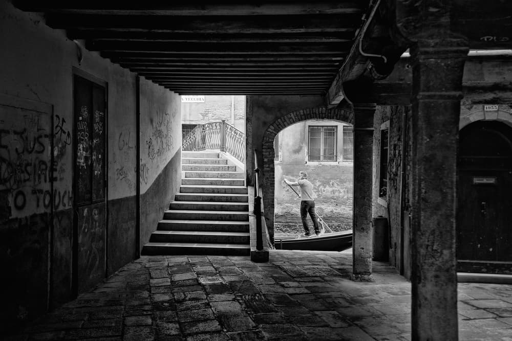 Venice Gondolier Passage by Lorenzo Grifantini — canvas wall art