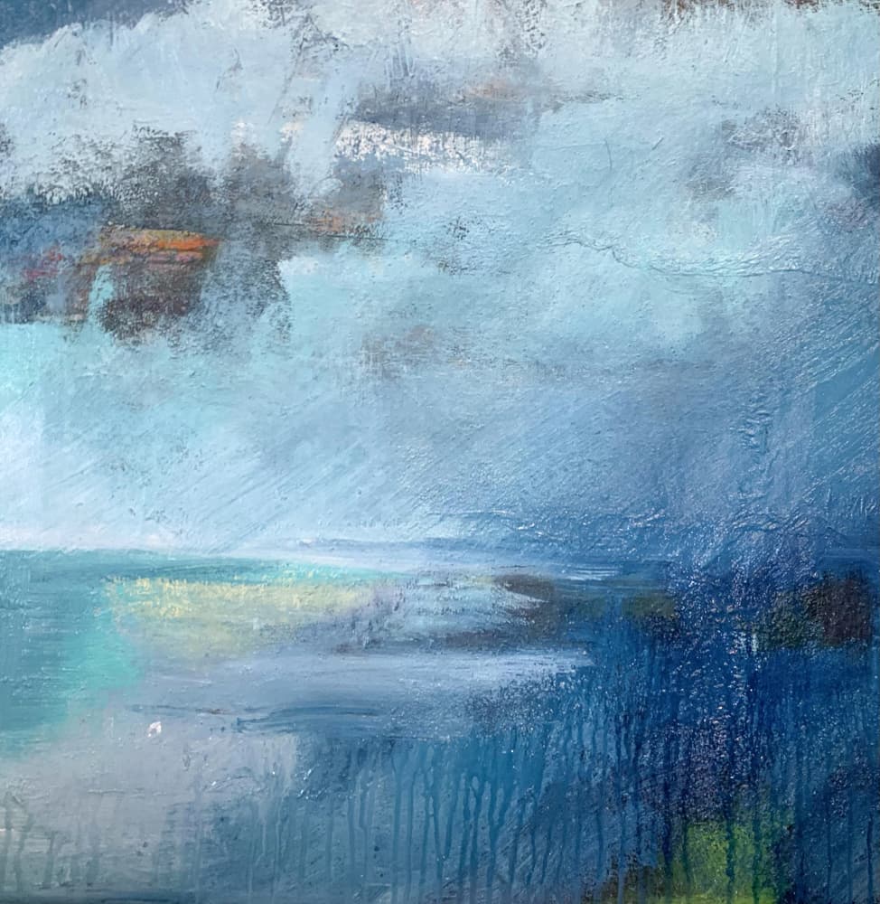 Moody Blue Seascape by Anna-Karin Bergius — canvas wall art
