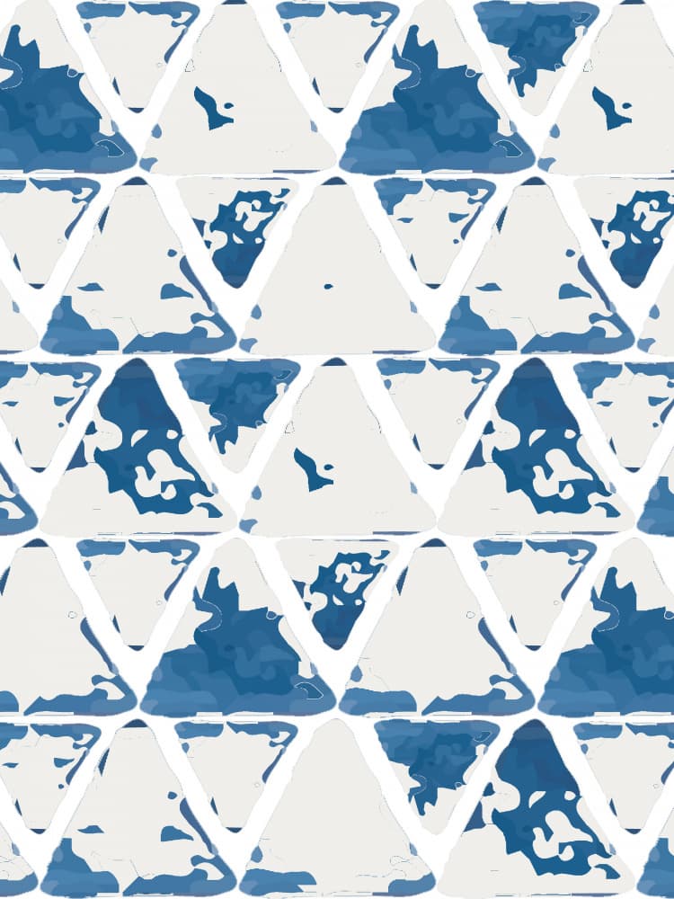 Indigo Geometric Triangles by Elizabeth C — canvas wall art