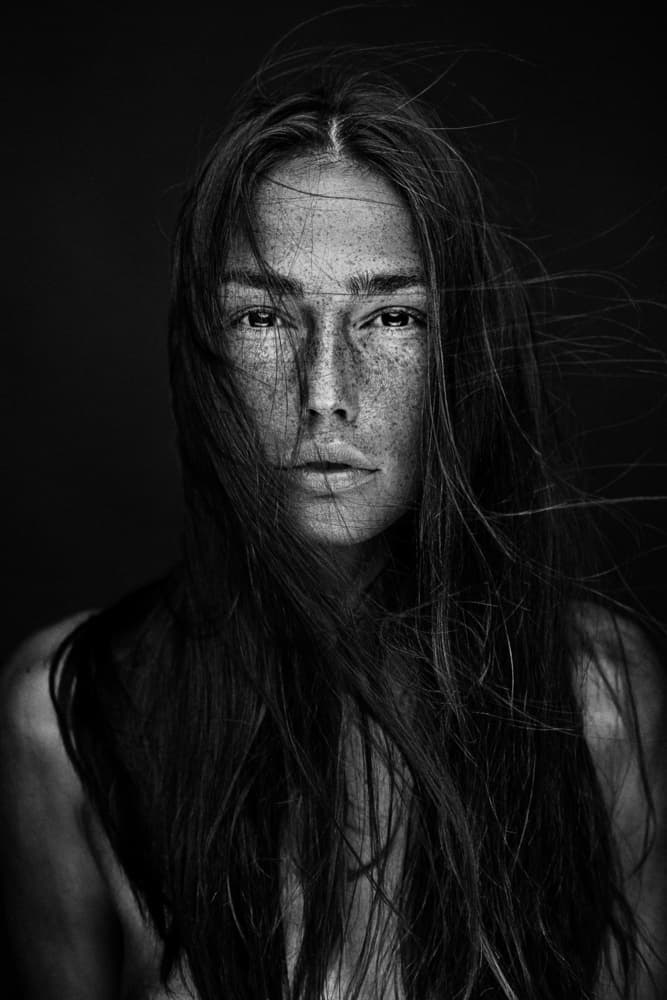 Intense Freckled Gaze by Martin Krystynek MQEP — canvas wall art