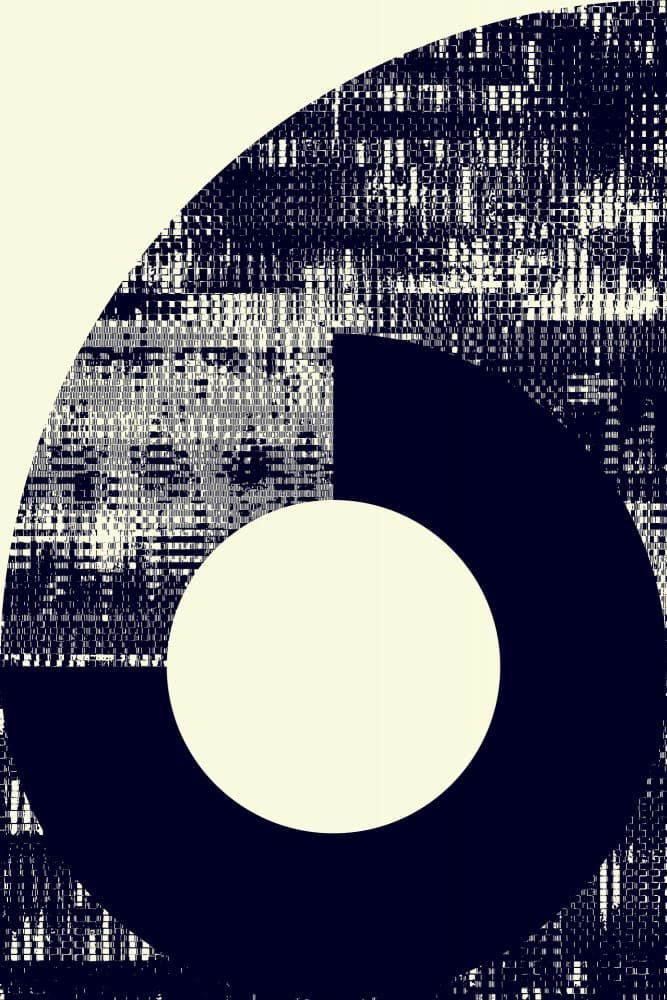 Dark Curve White Circle by Petr Strnad — canvas wall art