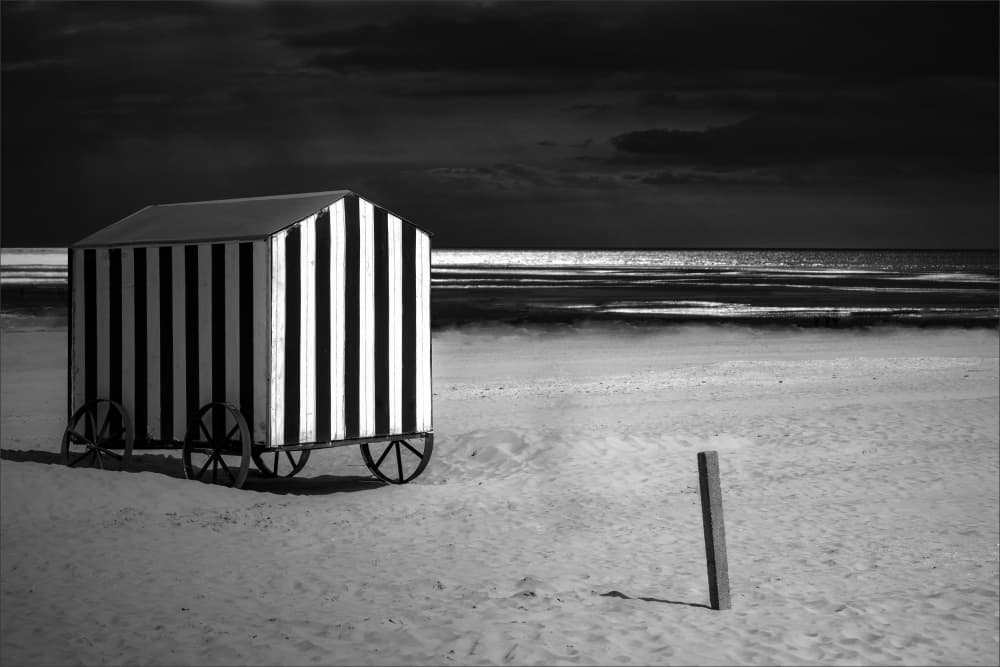 Solitary Striped Hut by Gilbert Claes — canvas wall art