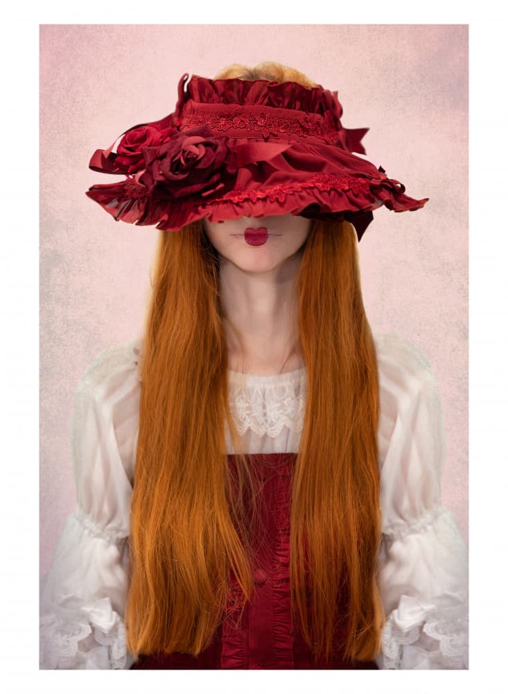 Crimson Visor Portrait by Joanna Ras — canvas wall art