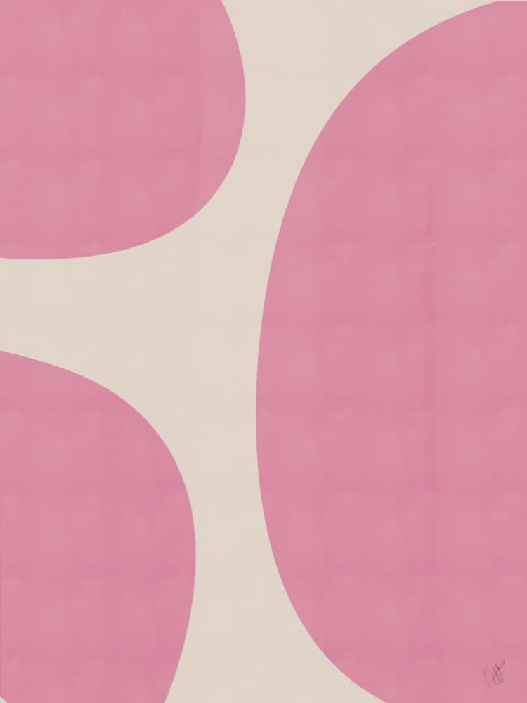 Soft Pink Organic Shapes by Anne-Marie Volfova — canvas wall art