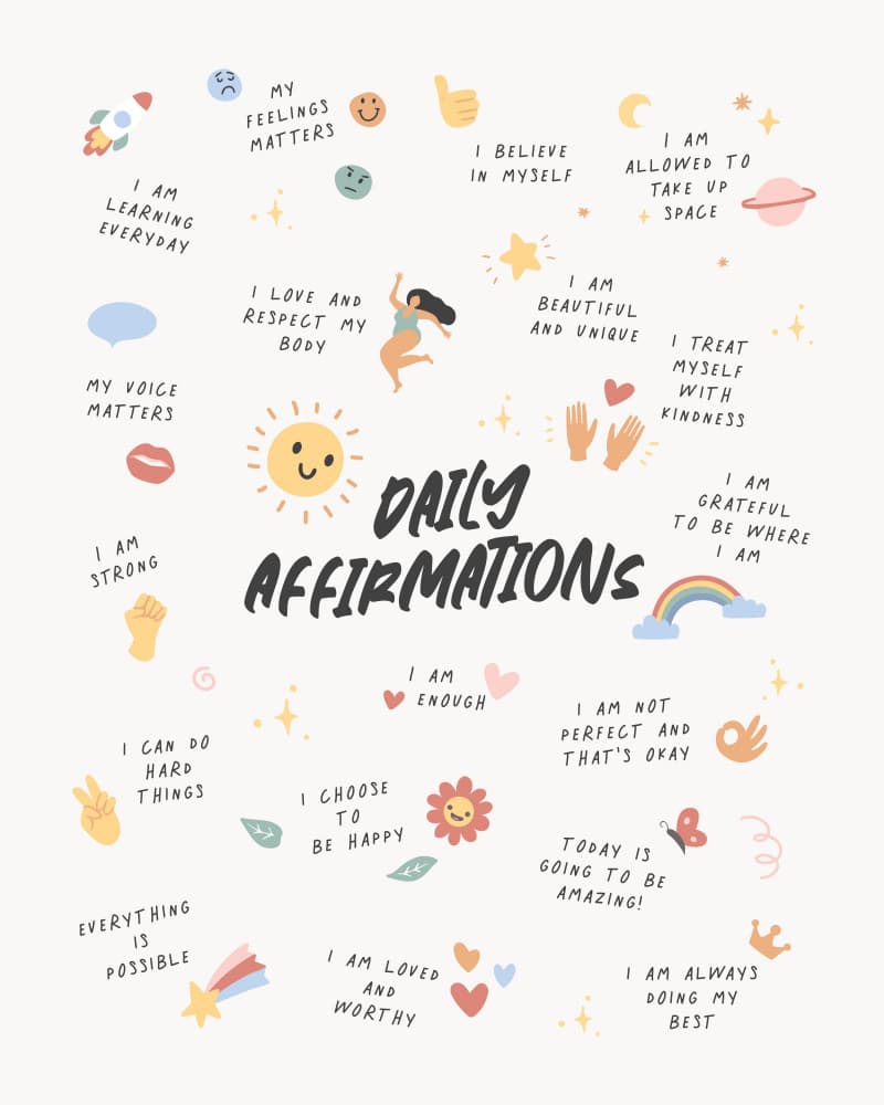 Uplifting Daily Affirmations by KsanaKalpa — canvas wall art
