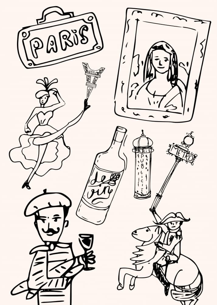 Parisian Icons Illustration by RS LAB STUDIO — canvas wall art
