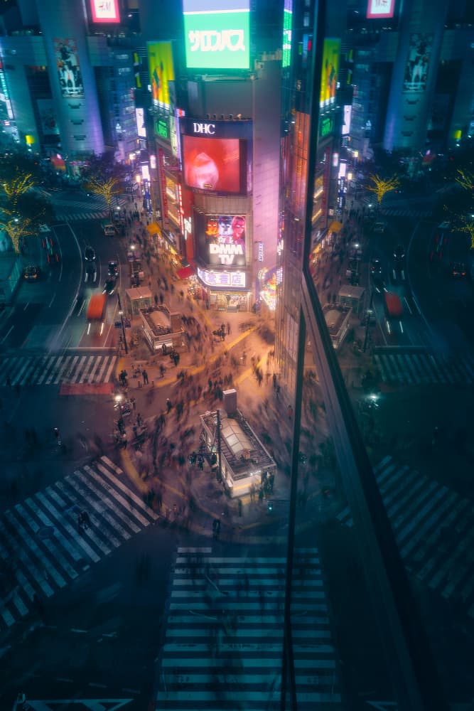 City Night Crossing by Javier de la Torre — canvas wall art