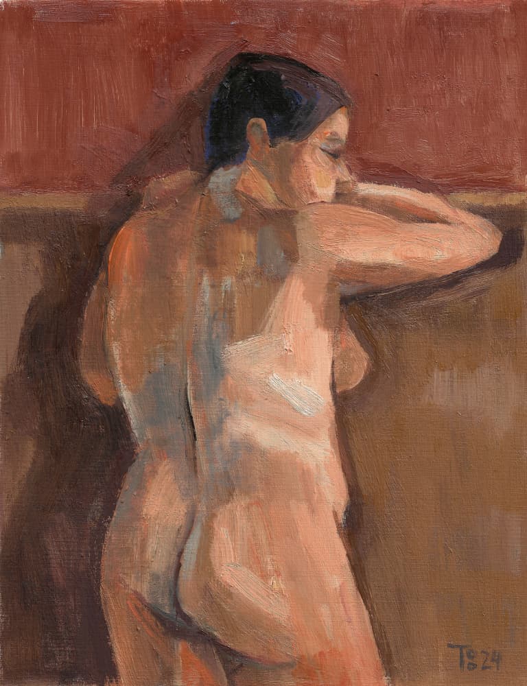 Leaning Nude Figure by Tore Bahnson — canvas wall art