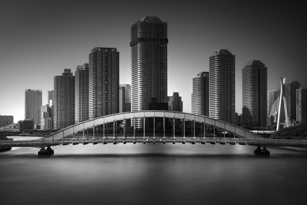 Modern City Bridge by Akira TAKAUE — canvas wall art