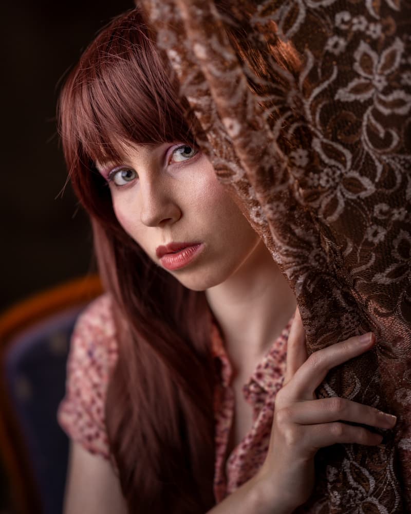 Mysterious Gaze Portrait by Franky De Meyer — canvas wall art