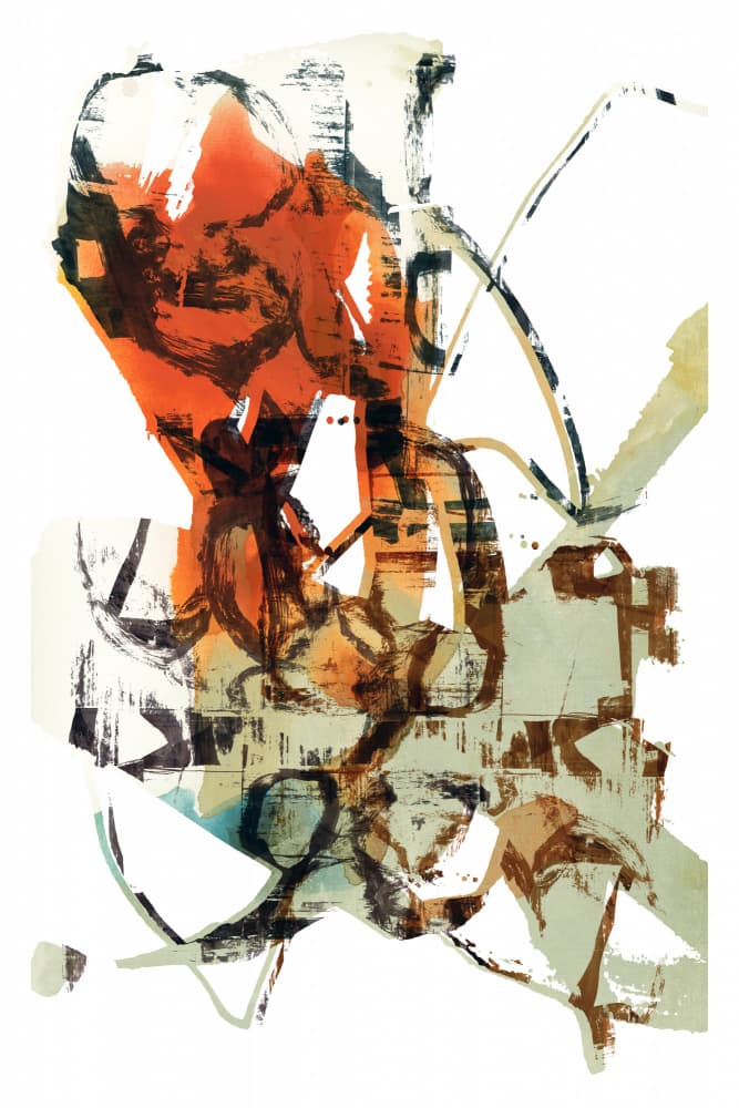 Dynamic Orange Abstract by cartissi — canvas wall art