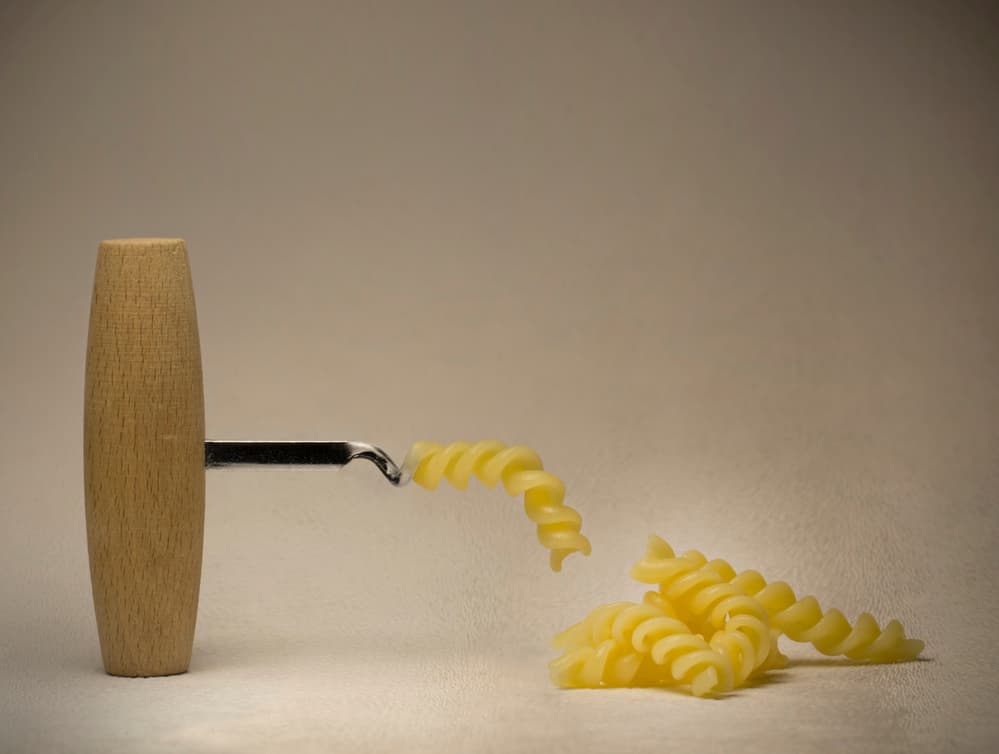 Whimsical Corkscrew Pasta by Wieteke de Kogel — canvas wall art
