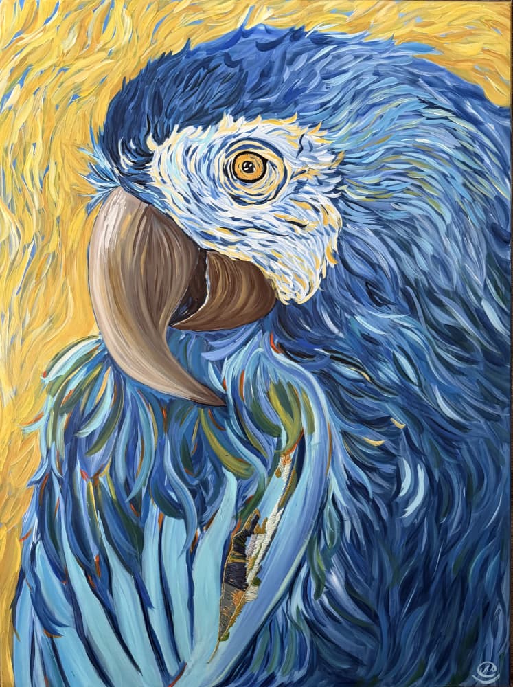 Vibrant Blue Macaw by Maryna Kovalchuk — canvas wall art