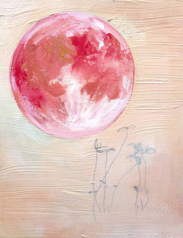 Soft Moon Blooms by Christine Lindstrom — canvas wall art