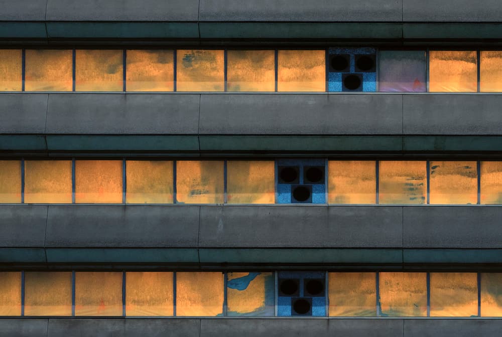 Orange Glow Facade by Jef Van den Houte — canvas wall art