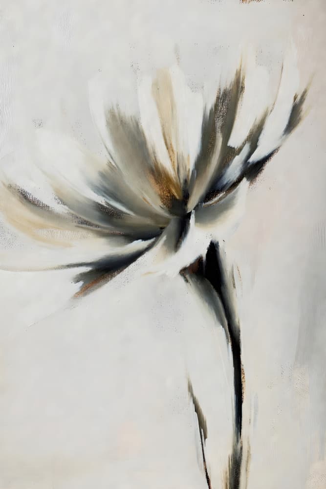 Elegant Abstract Flower by Miguel Bruzual — canvas wall art