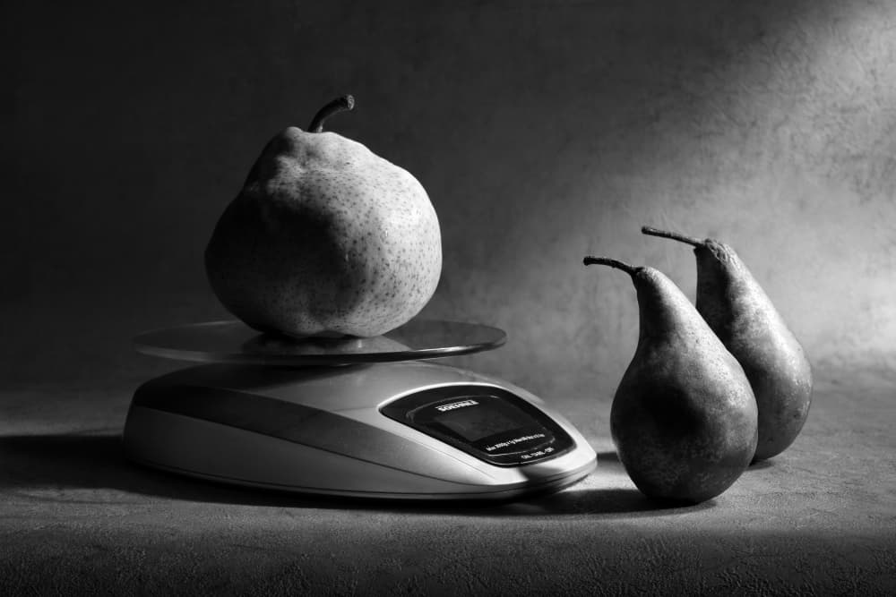 Pears Still Life Scale by Victoria Glinka — canvas wall art
