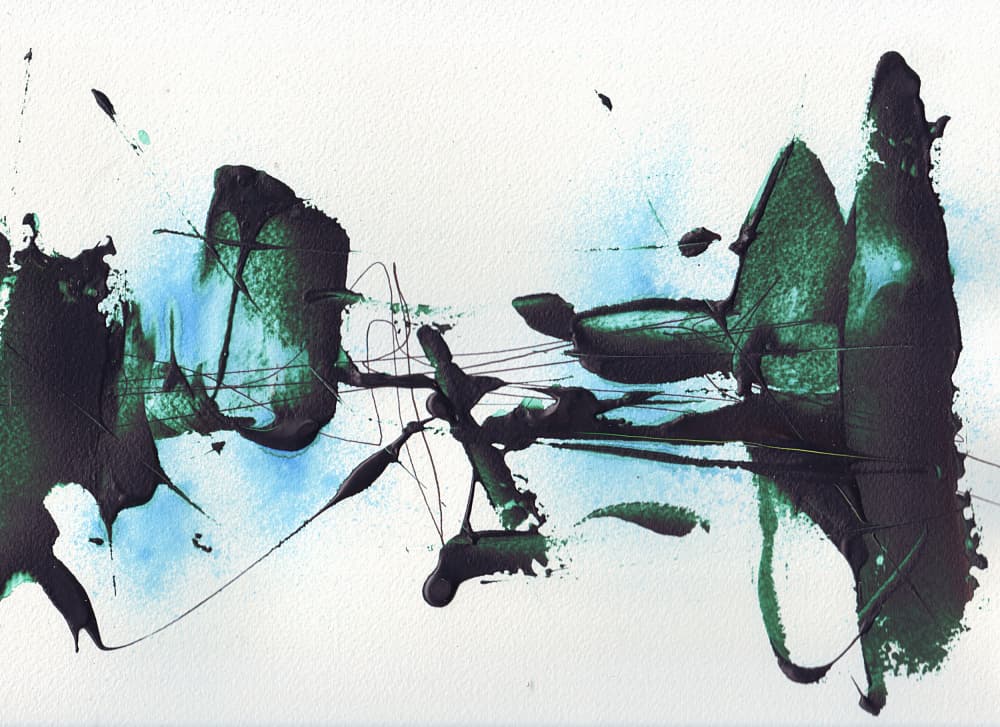 Dynamic Blue Green by Rafal Kulik — canvas wall art