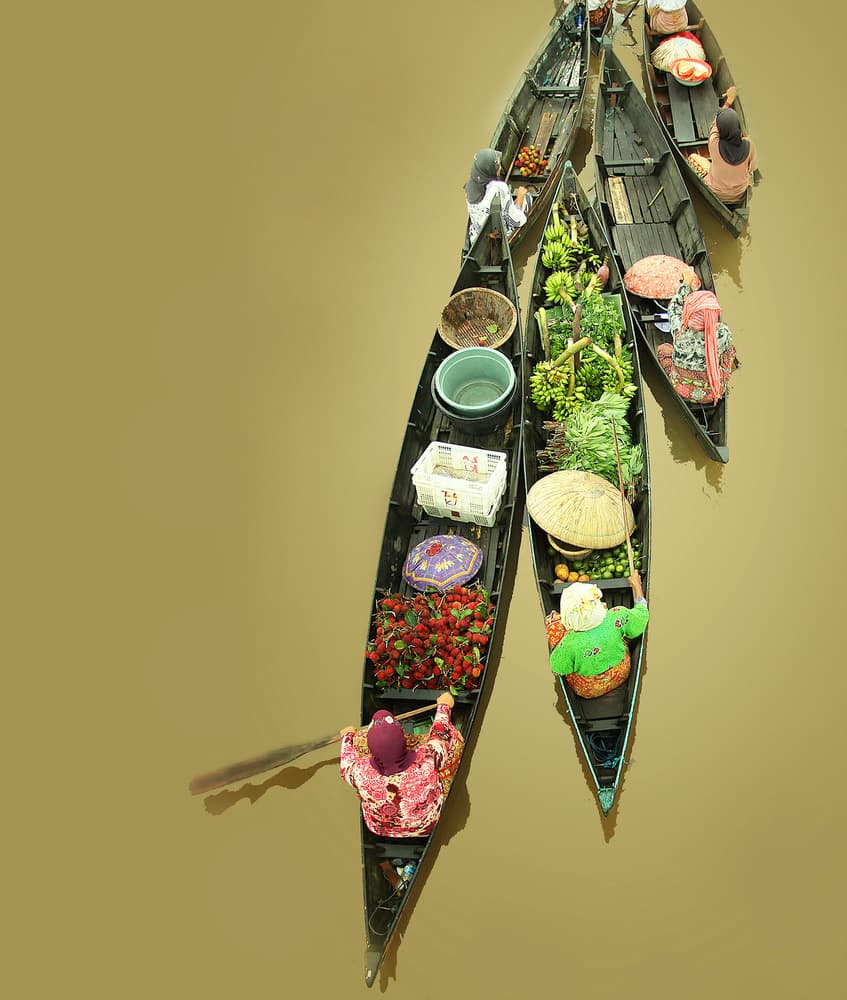 Vibrant Floating Market by Fauzan Maududdin — canvas wall art