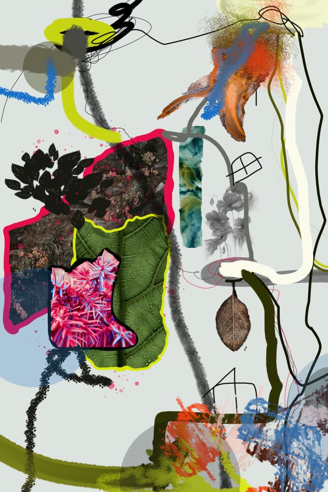 Vibrant Mixed Media Collage by Pelin Atilla — canvas wall art