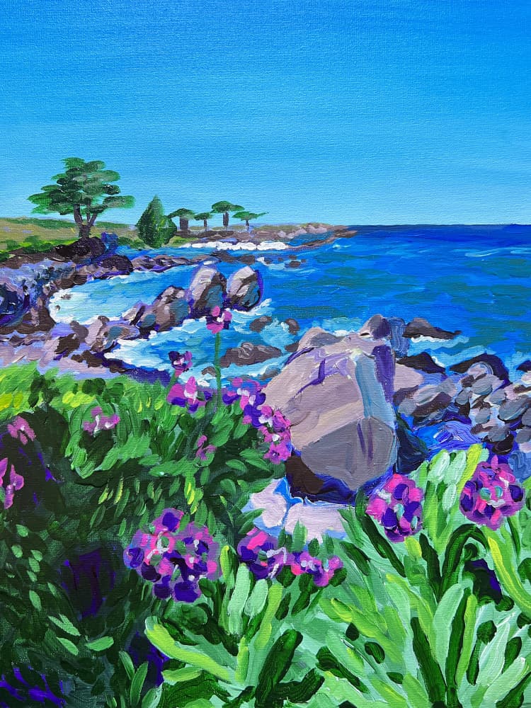 Vibrant Coastal Flowers by Pauline Wegman | Key and Sea Creative — canvas wall art