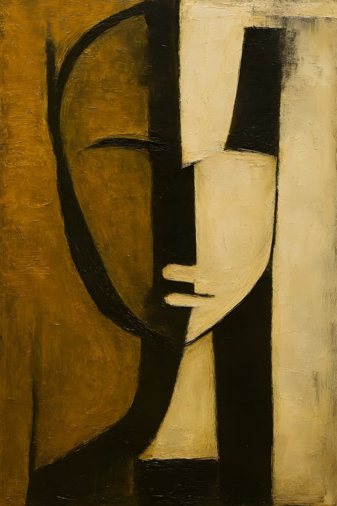 Enigmatic Split Face by HUGO — canvas wall art