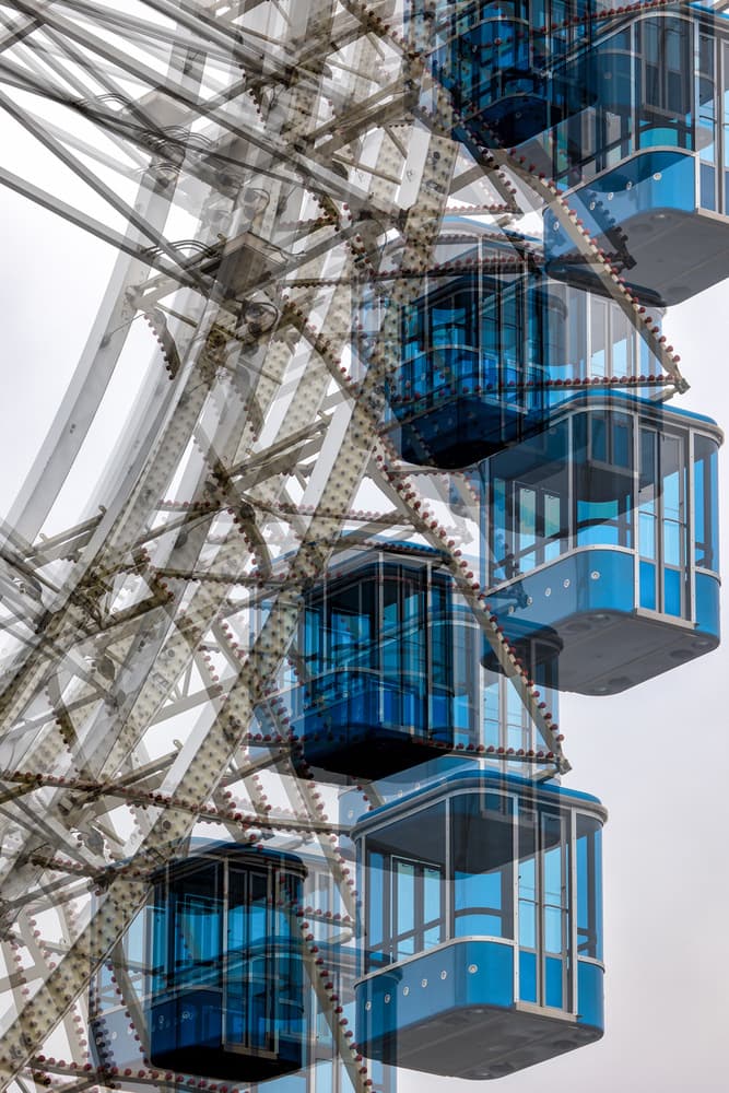 Blue Ferris Wheel Motion by Peter Pfeiffer — canvas wall art