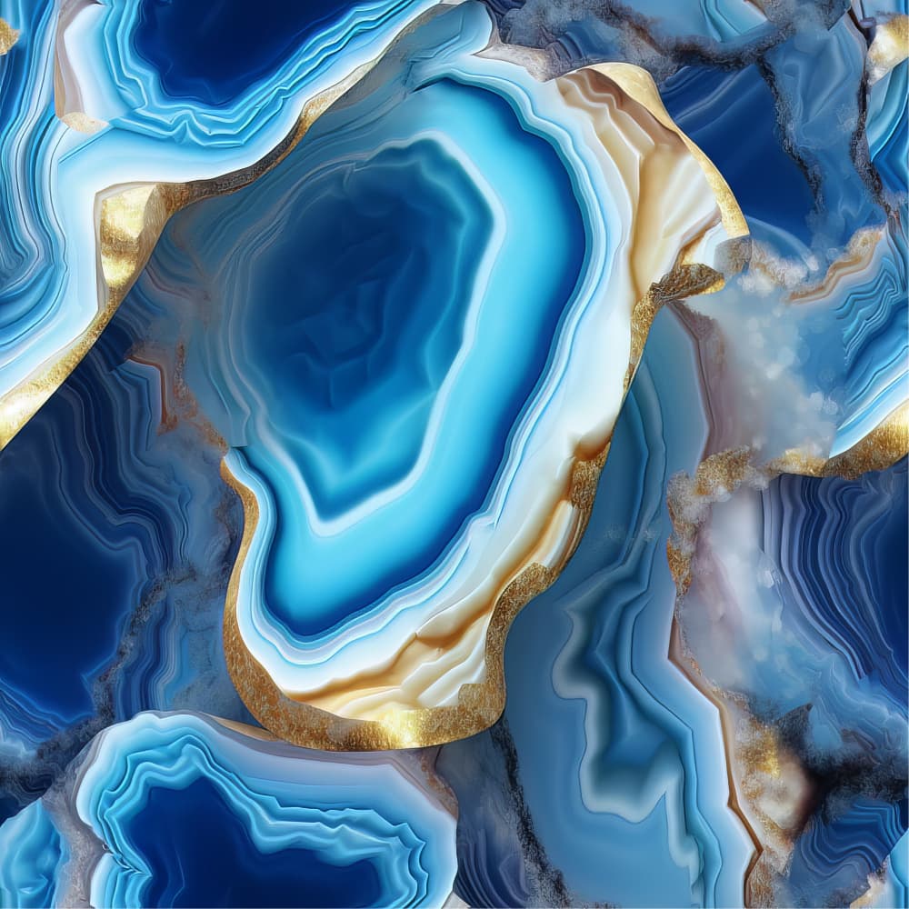 Golden Blue Agate by Bilge Paksoylu — canvas wall art