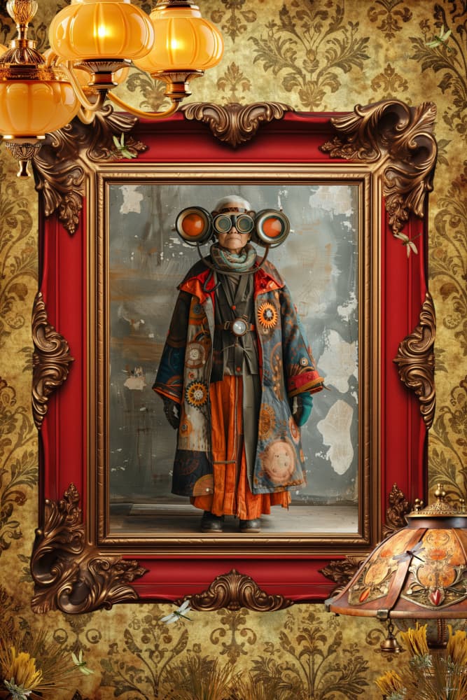 Eccentric Steampunk Portrait by Sue Skellern — canvas wall art