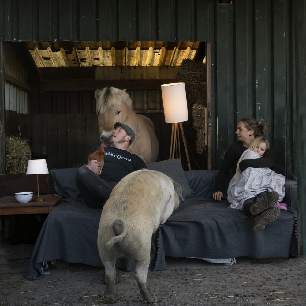 Cozy Farm Family by Gert van den Bosch — canvas wall art