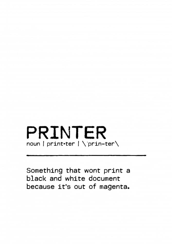 Funny Printer Definition by Orara Studio — canvas wall art