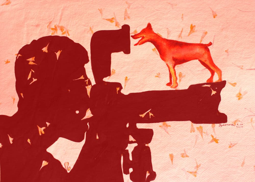 Red Dog Camera by Santhosh ch — canvas wall art