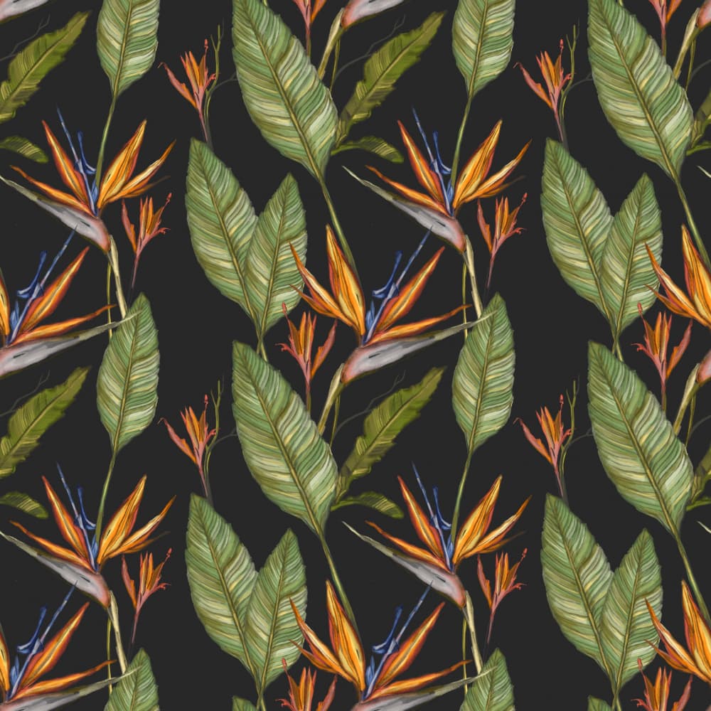 Exotic Bird of Paradise Pattern by Josie George — canvas wall art