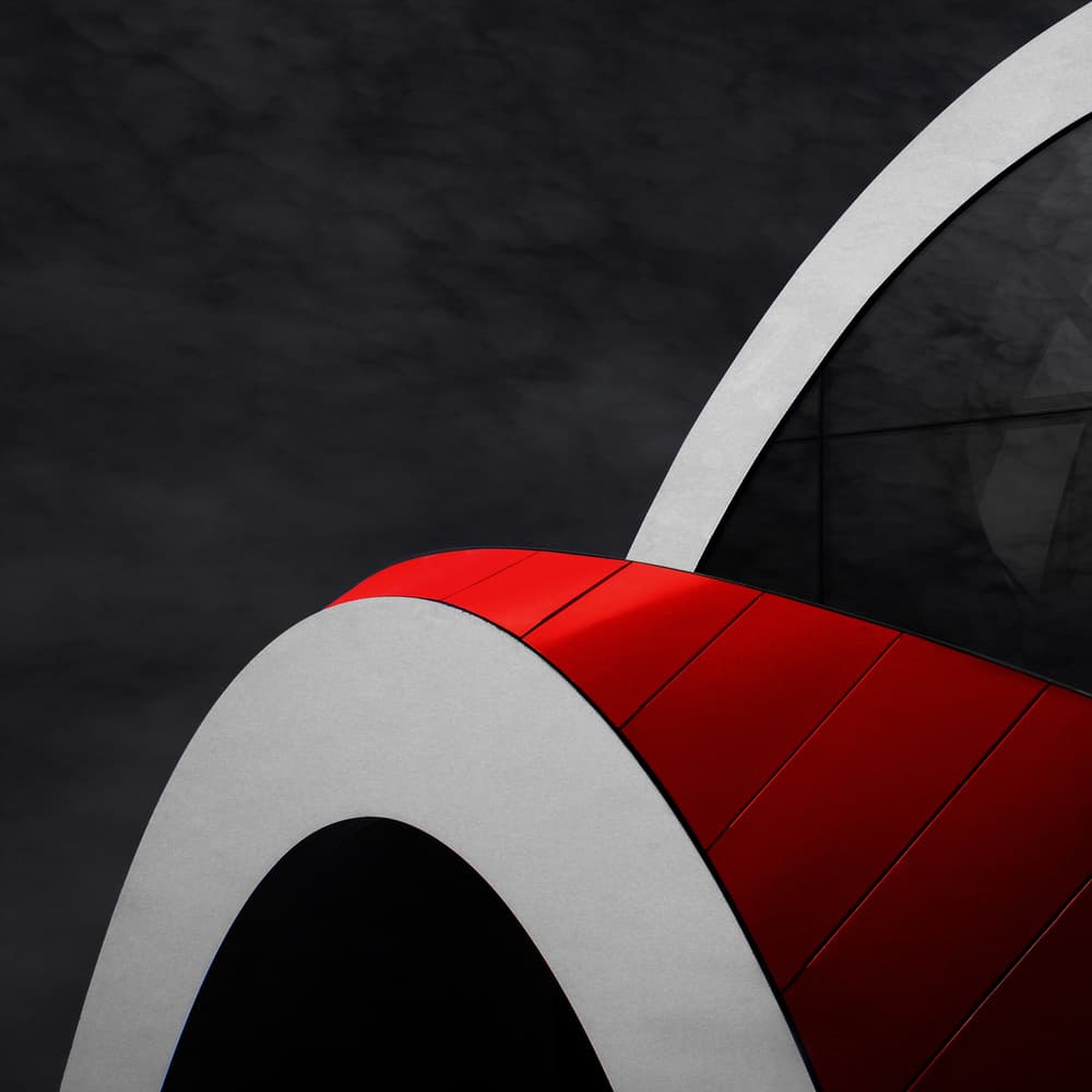 Modern Red Curves by Gilbert Claes — canvas wall art